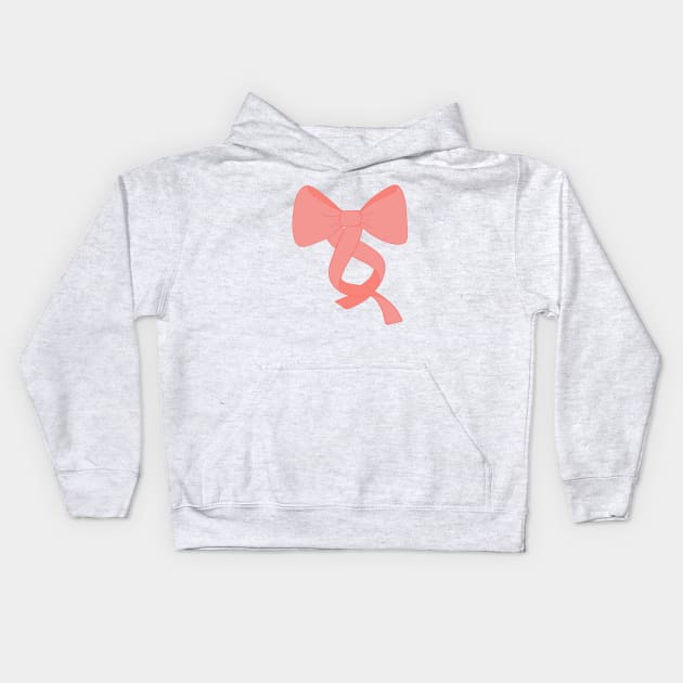 Coral Colored Ribbon/Bow Kids Hoodie by LittleMissy